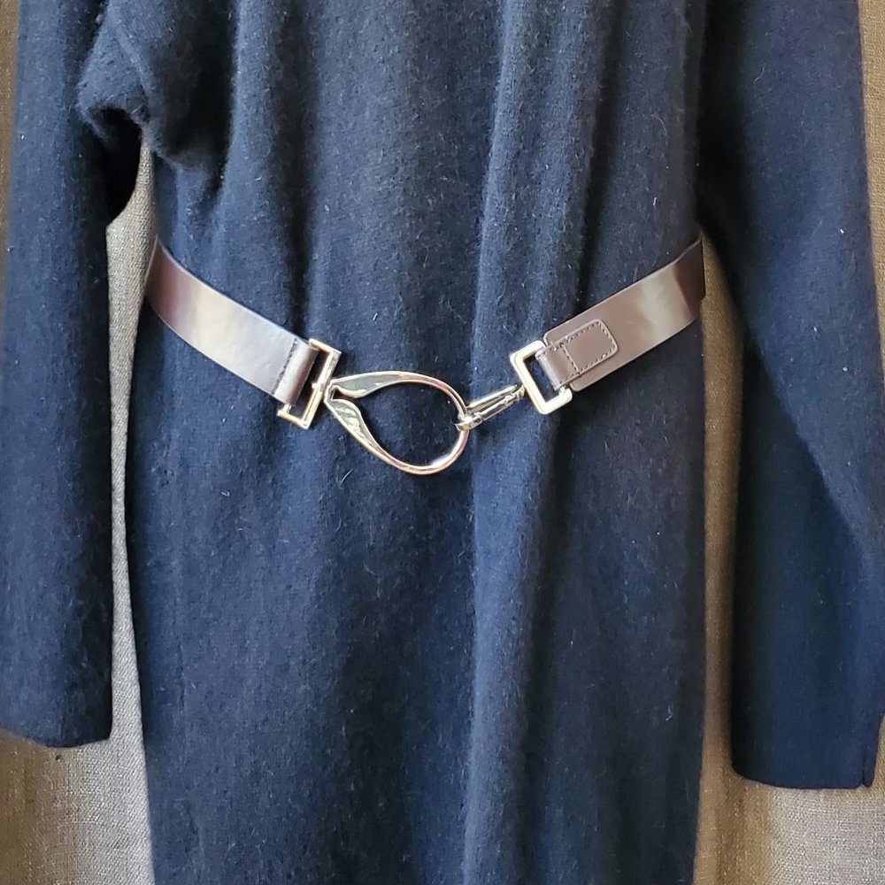 Steve Madden adjustable deep brown belt metal clip